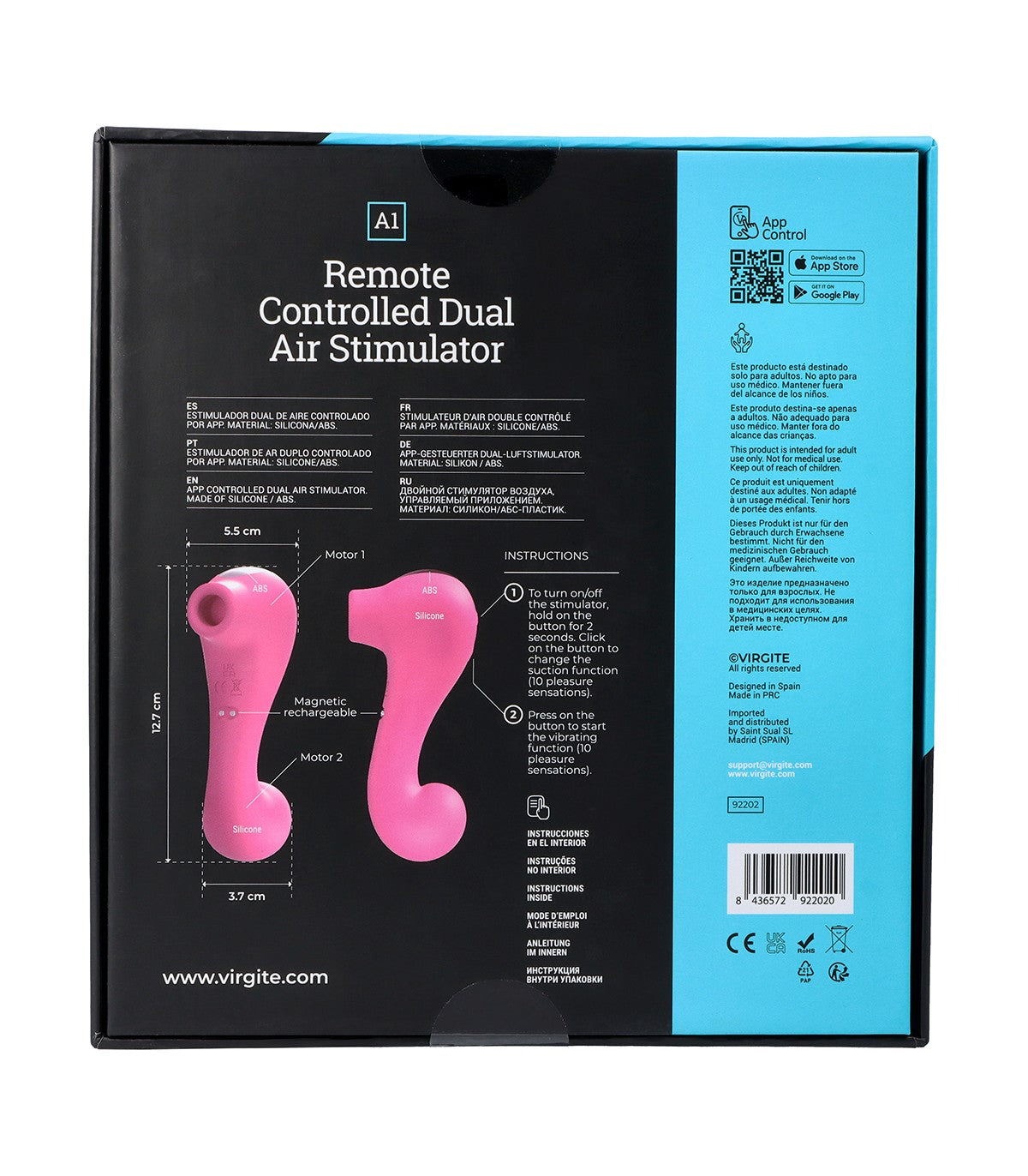A1 REMOTE CONTROLLED DUAL AIR STIMULATOR
