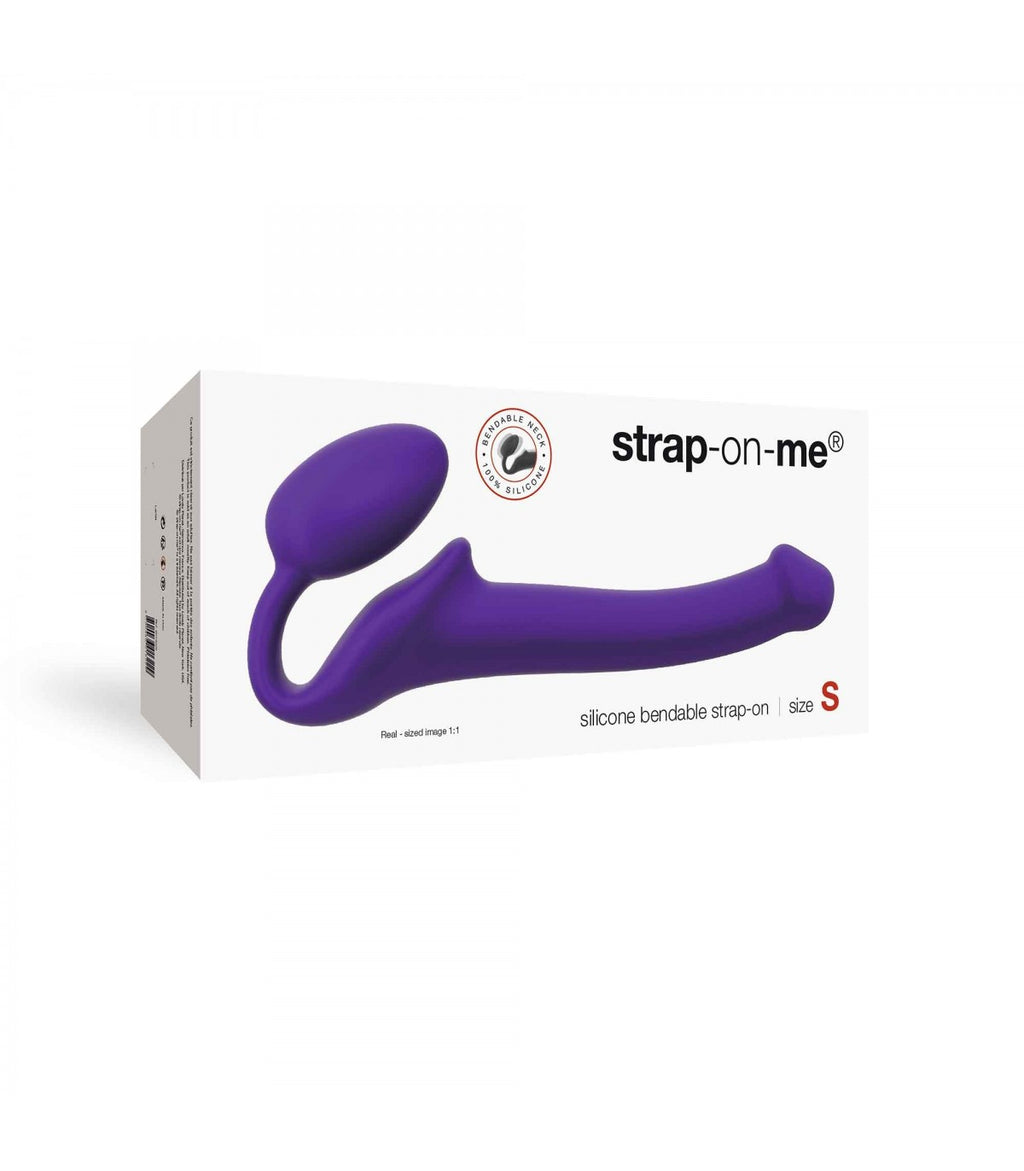 SOFT FLEXIBLE SILICONE PURPLE STRAP-ON DILDO HARNESS S