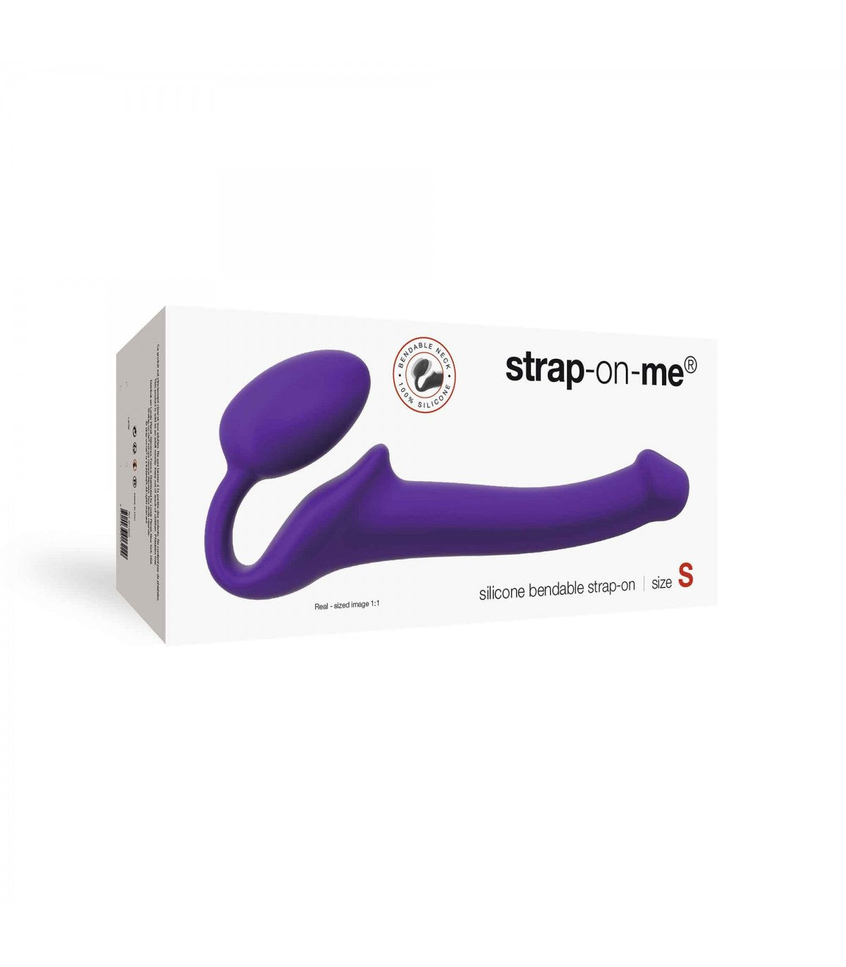 SOFT FLEXIBLE SILICONE PURPLE STRAP-ON DILDO HARNESS S