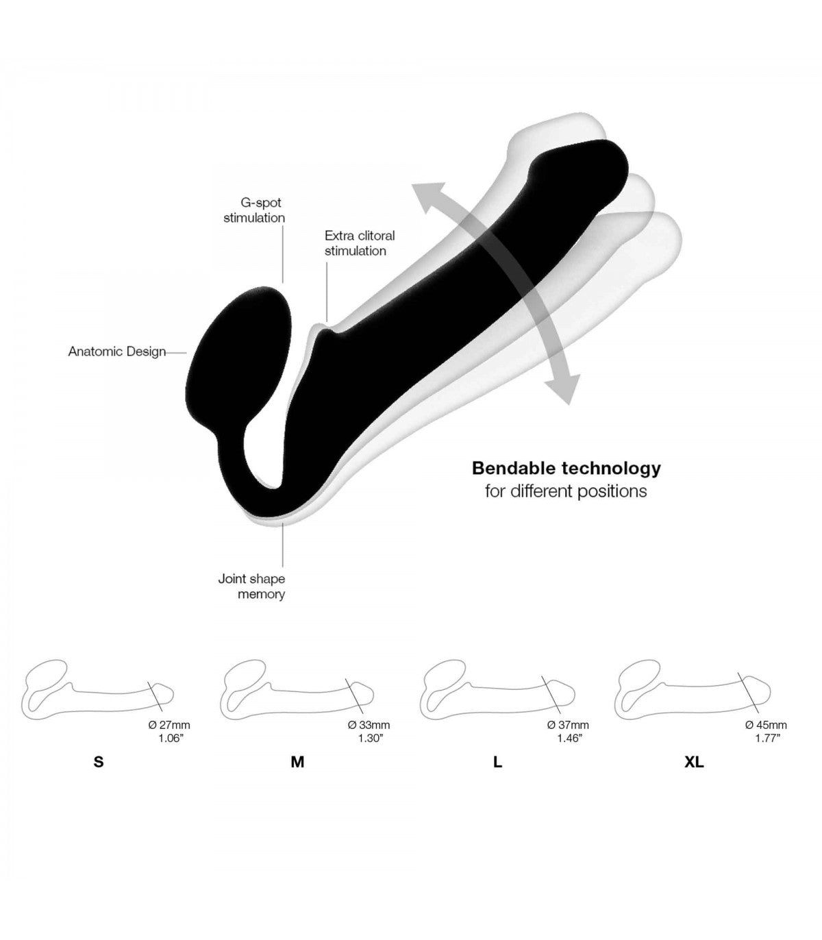 SOFT FLEXIBLE SILICONE PURPLE STRAP-ON DILDO HARNESS S