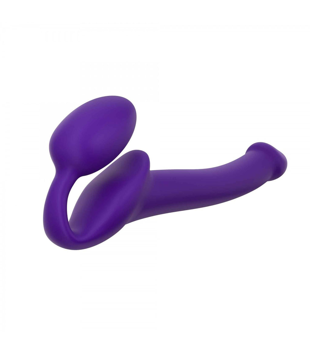 SOFT FLEXIBLE SILICONE PURPLE STRAP-ON DILDO HARNESS S