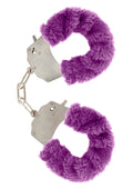 Funny purple furry handcuffs