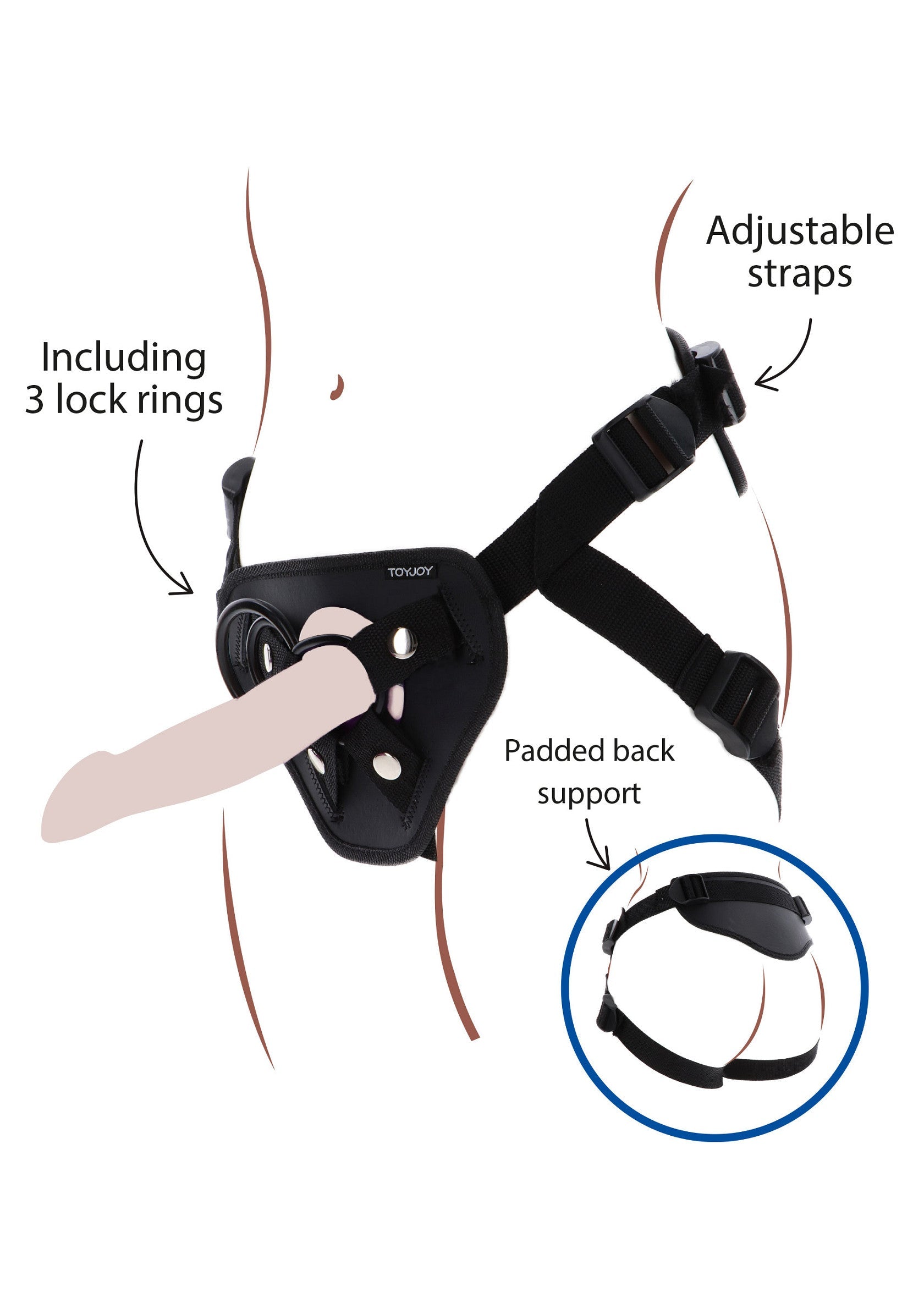 Full body harness with black strap