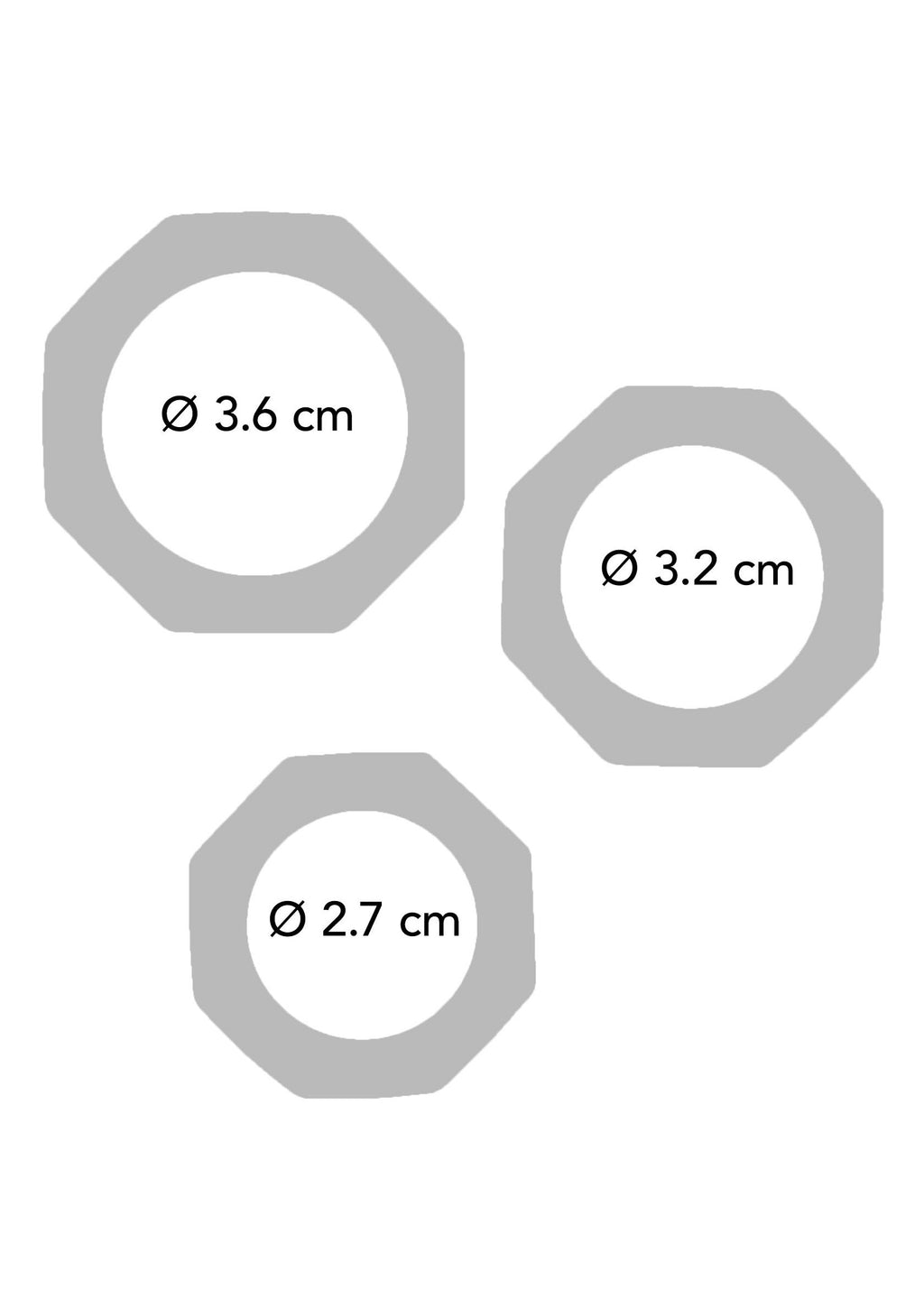 Black C Power Halo Ring Set