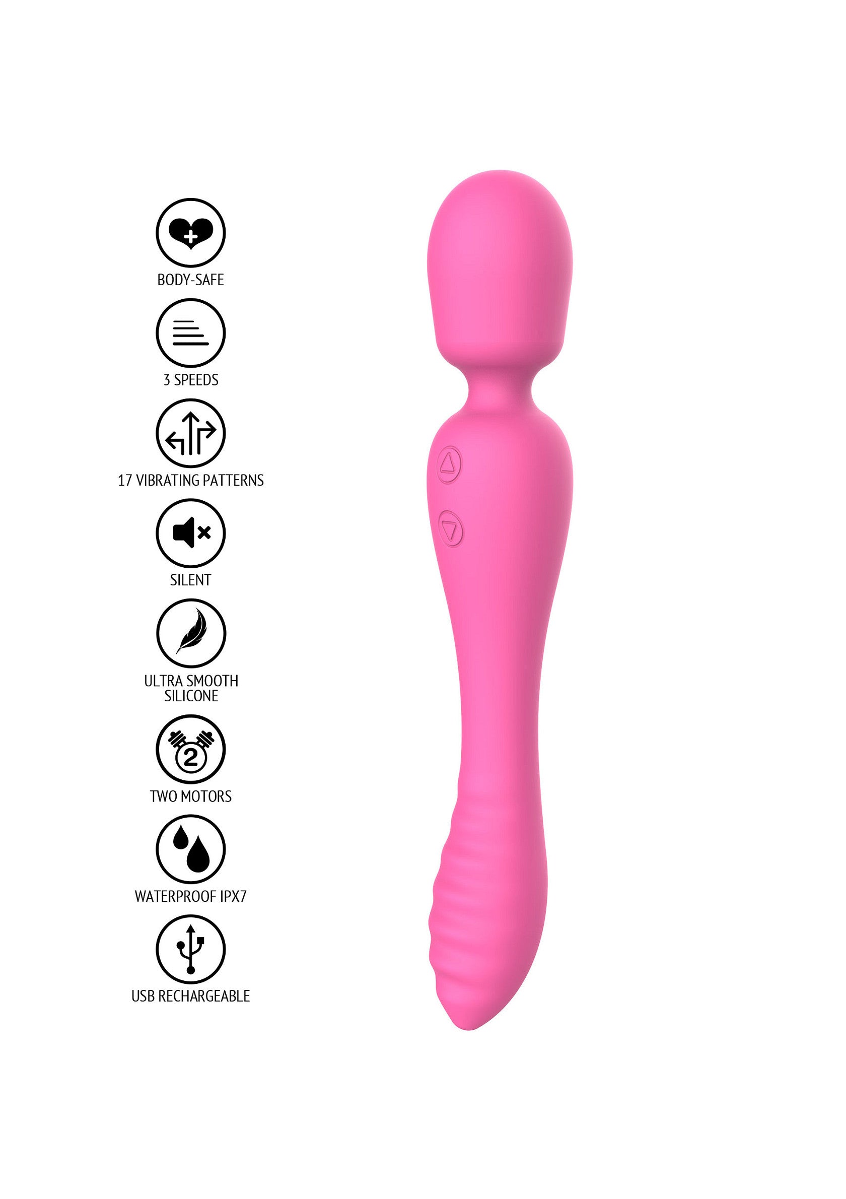 The Evermore 2-in-1 pink massager