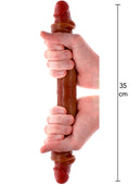Double Foreskin Dong Silicone 35 cm caramel
