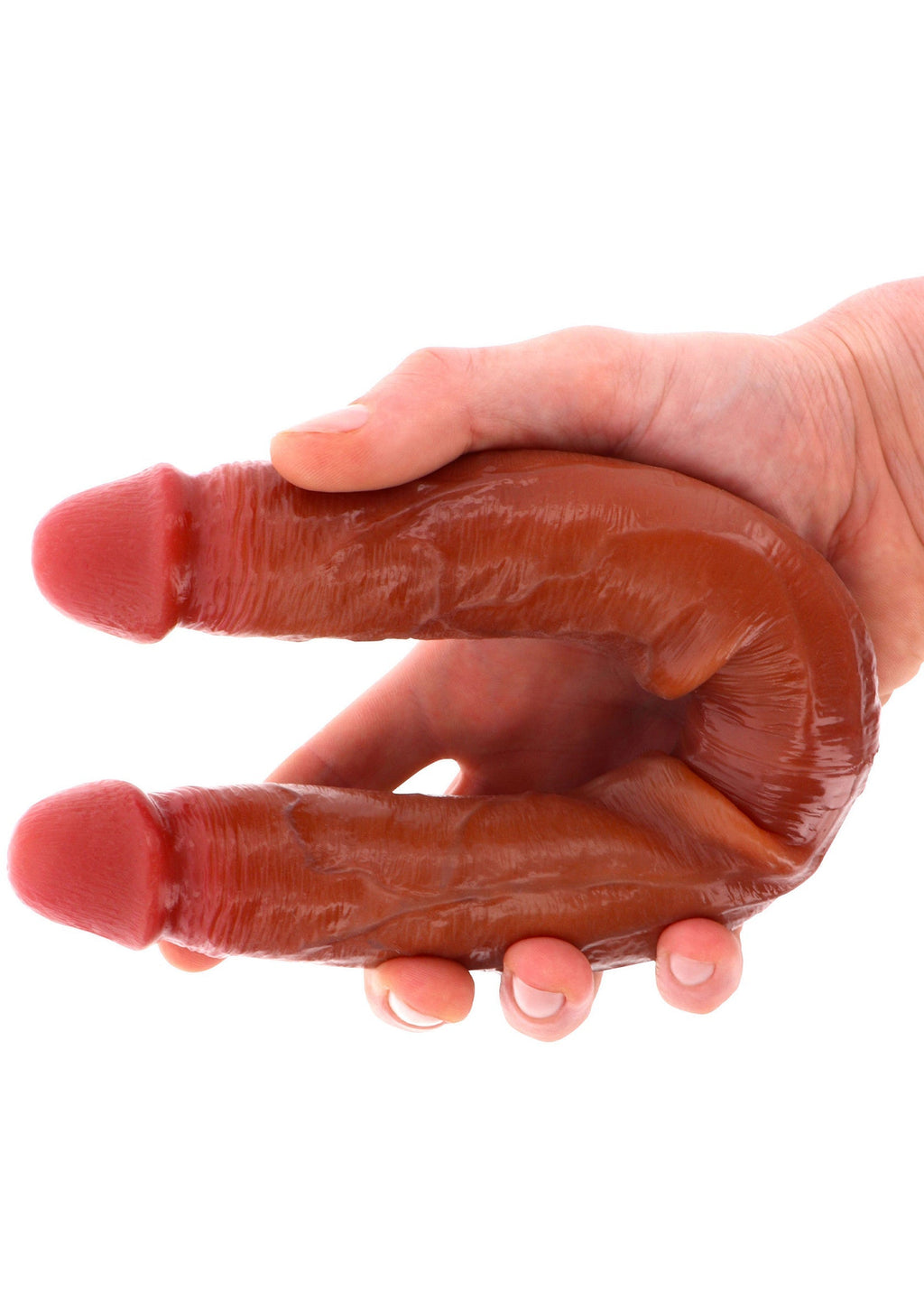 Double Foreskin Dong Silicone 35 cm caramel