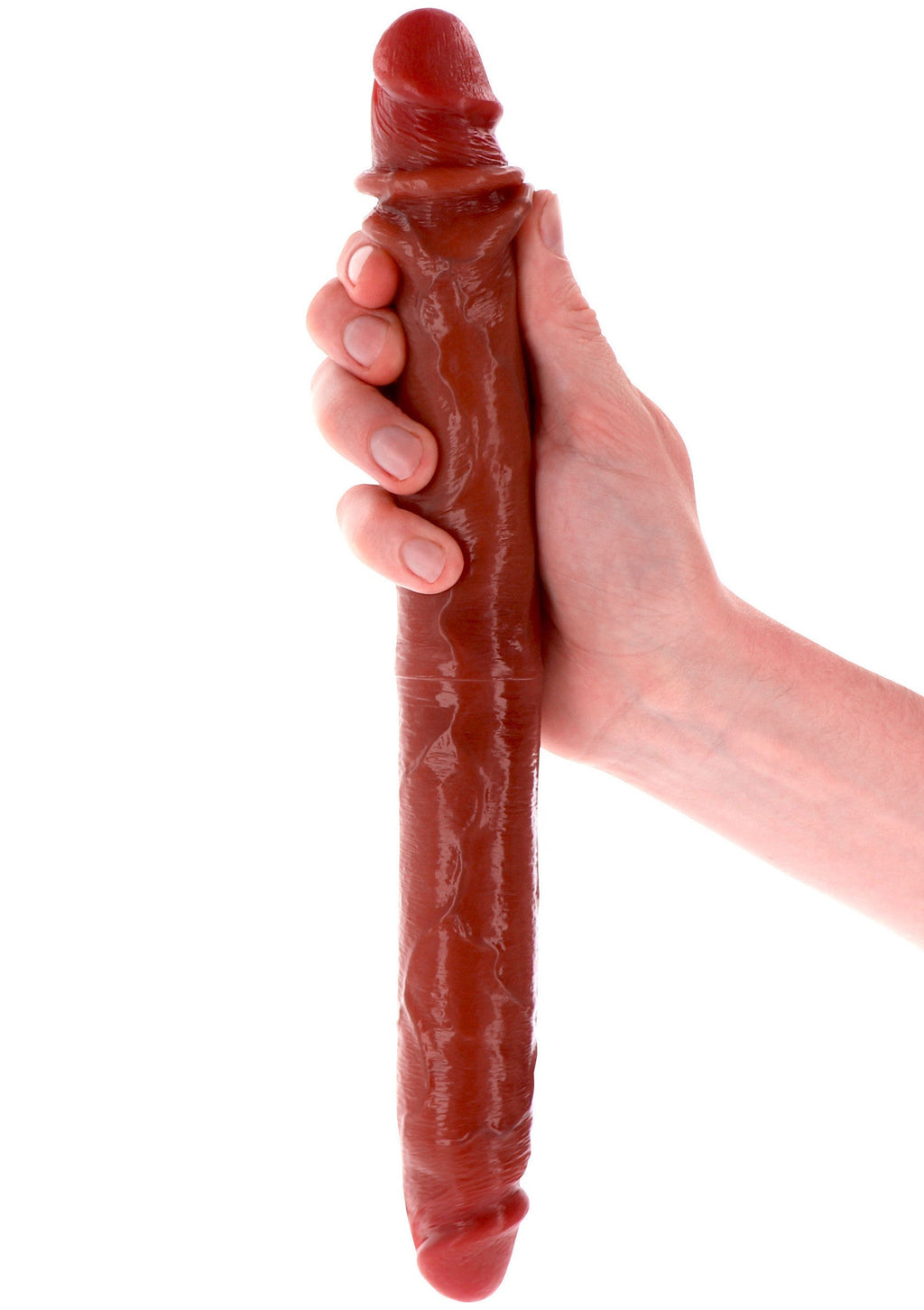 Double Foreskin Dong Silicone 35 cm caramel