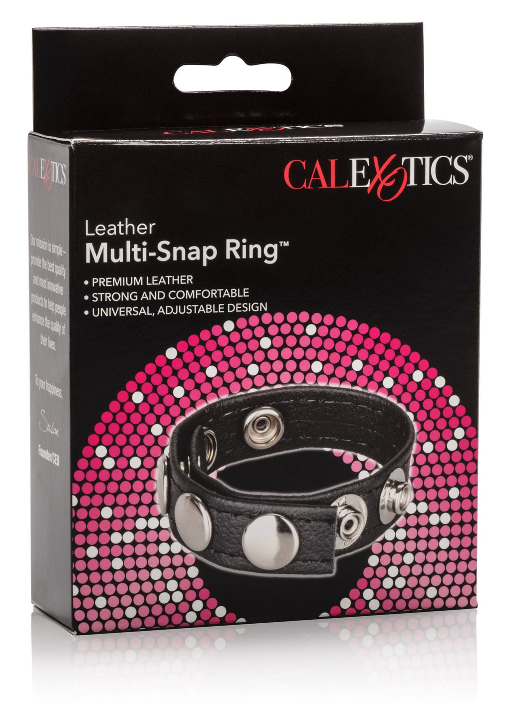 Multi-shot black leather ring