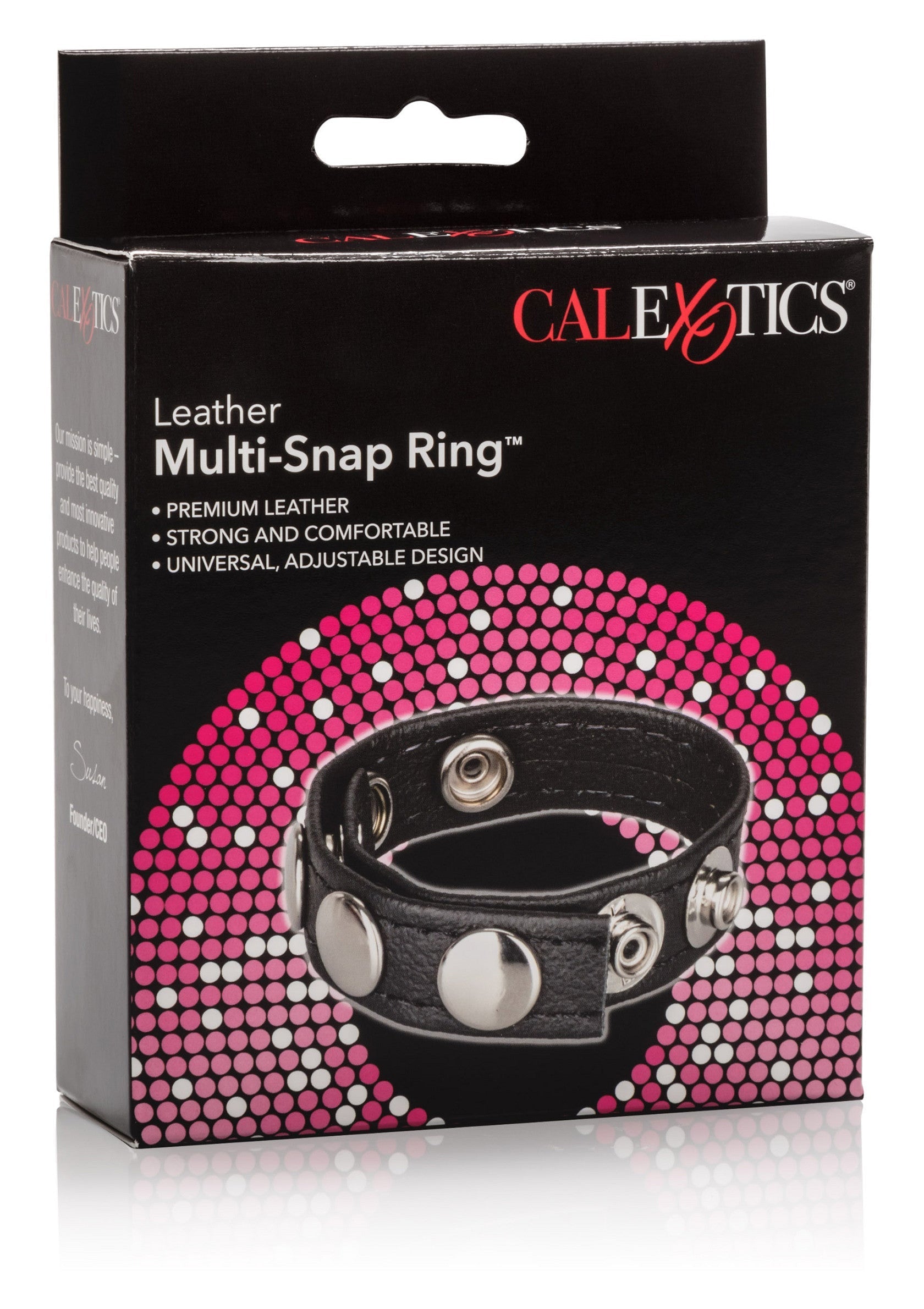 Multi-shot black leather ring