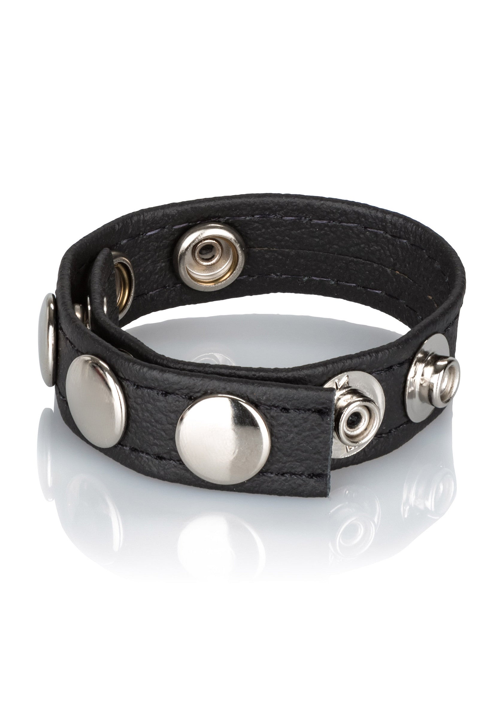 Multi-shot black leather ring