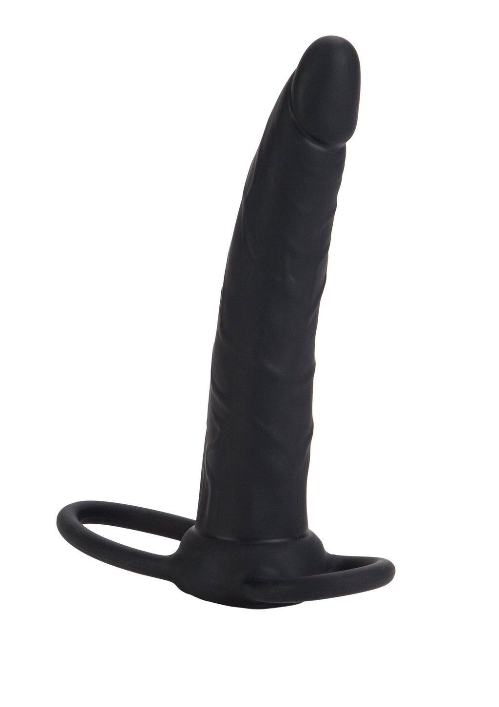 Double-ended black silicone dildo