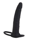 Double-ended black silicone dildo