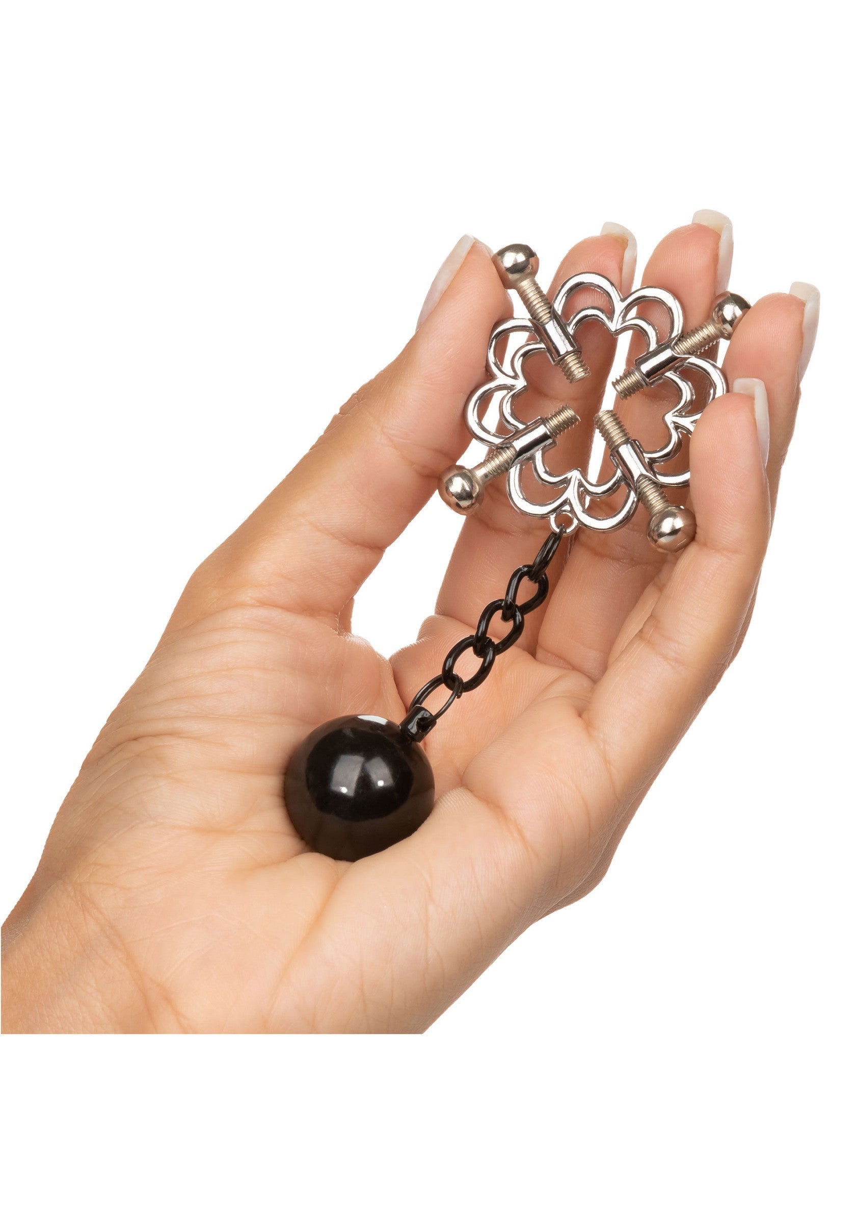 Silver 4-point weighted nipple press