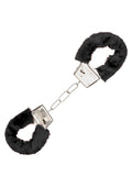 Playful black furry wristbands