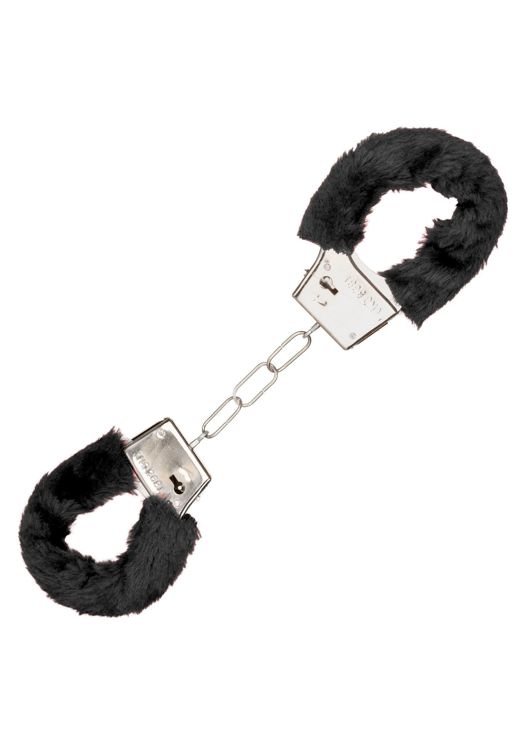 Playful black furry wristbands