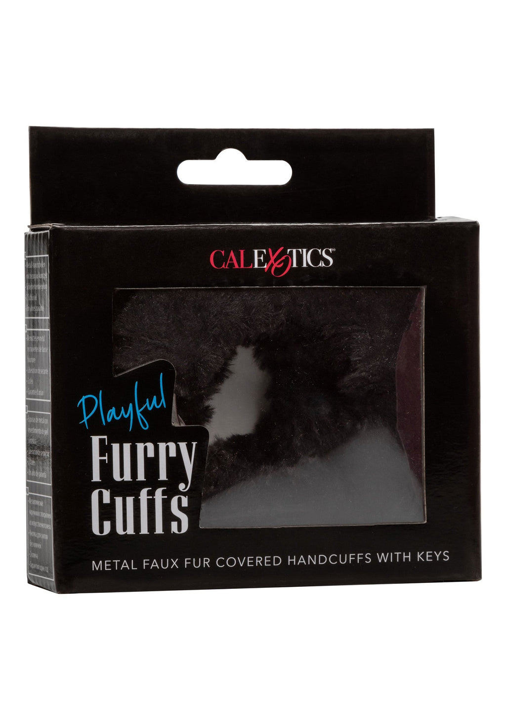 Playful black furry wristbands