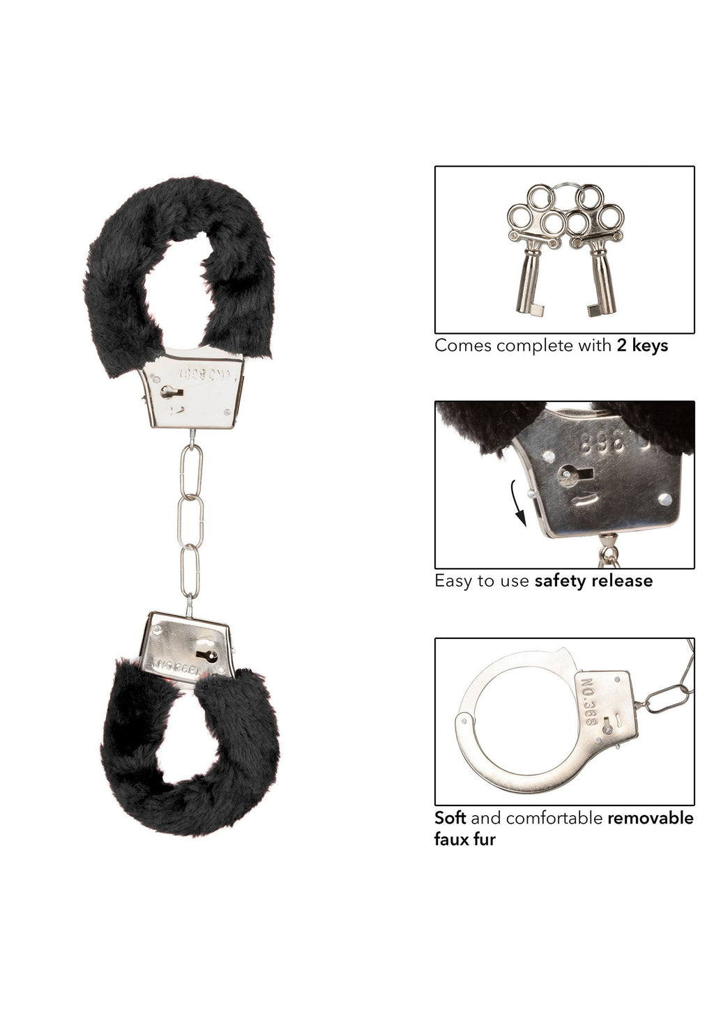 Playful black furry wristbands