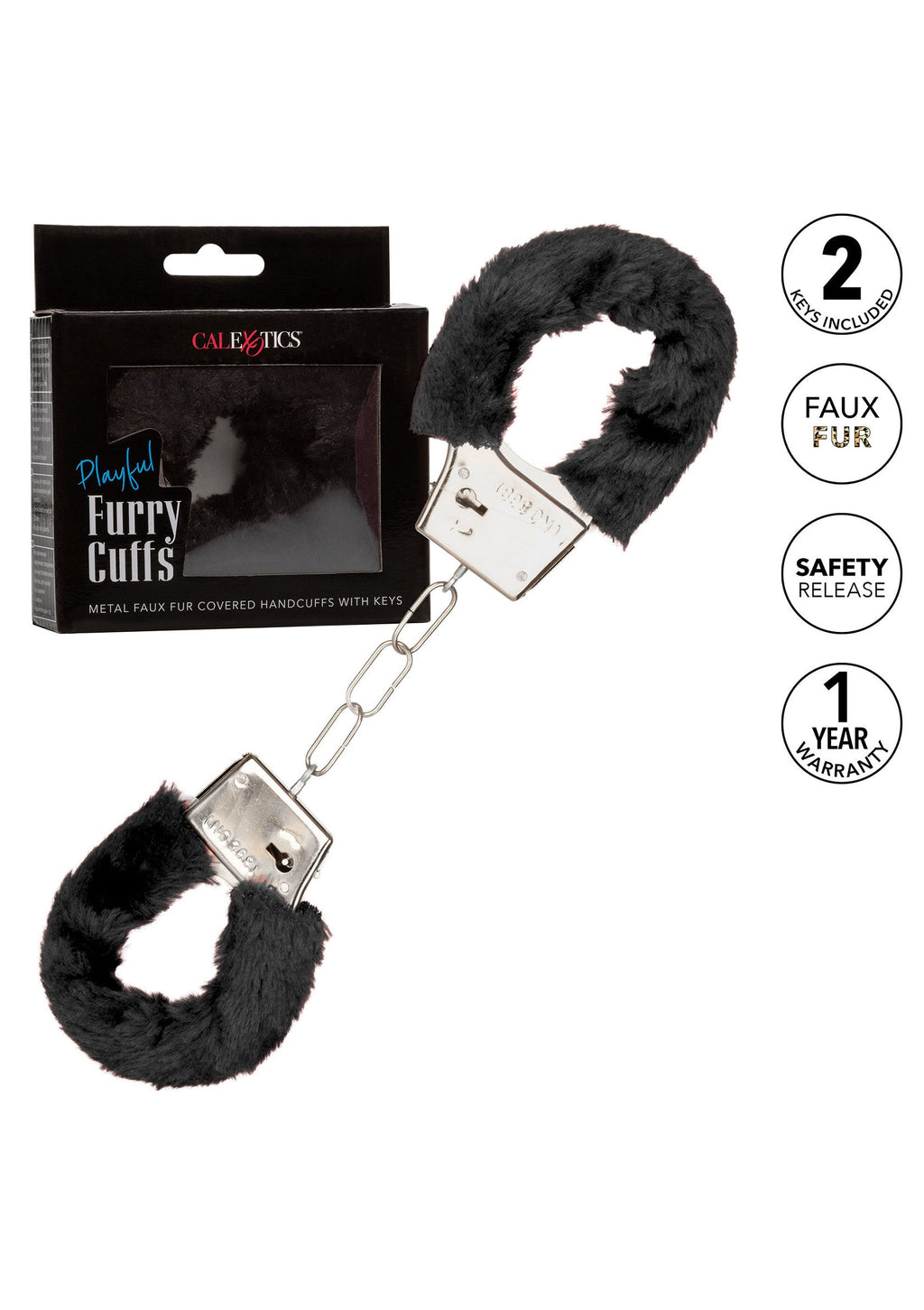 Playful black furry wristbands