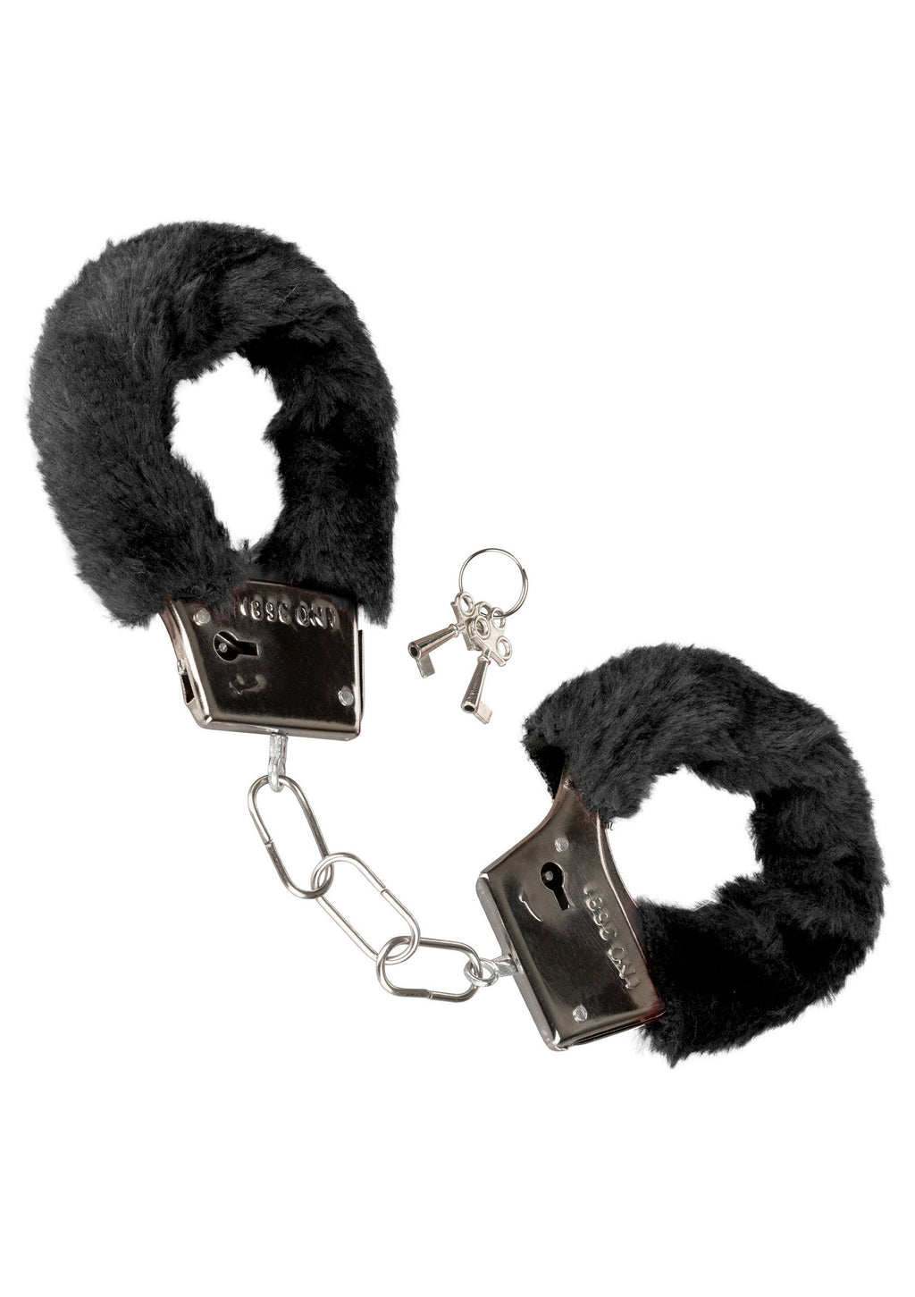 Playful black furry wristbands