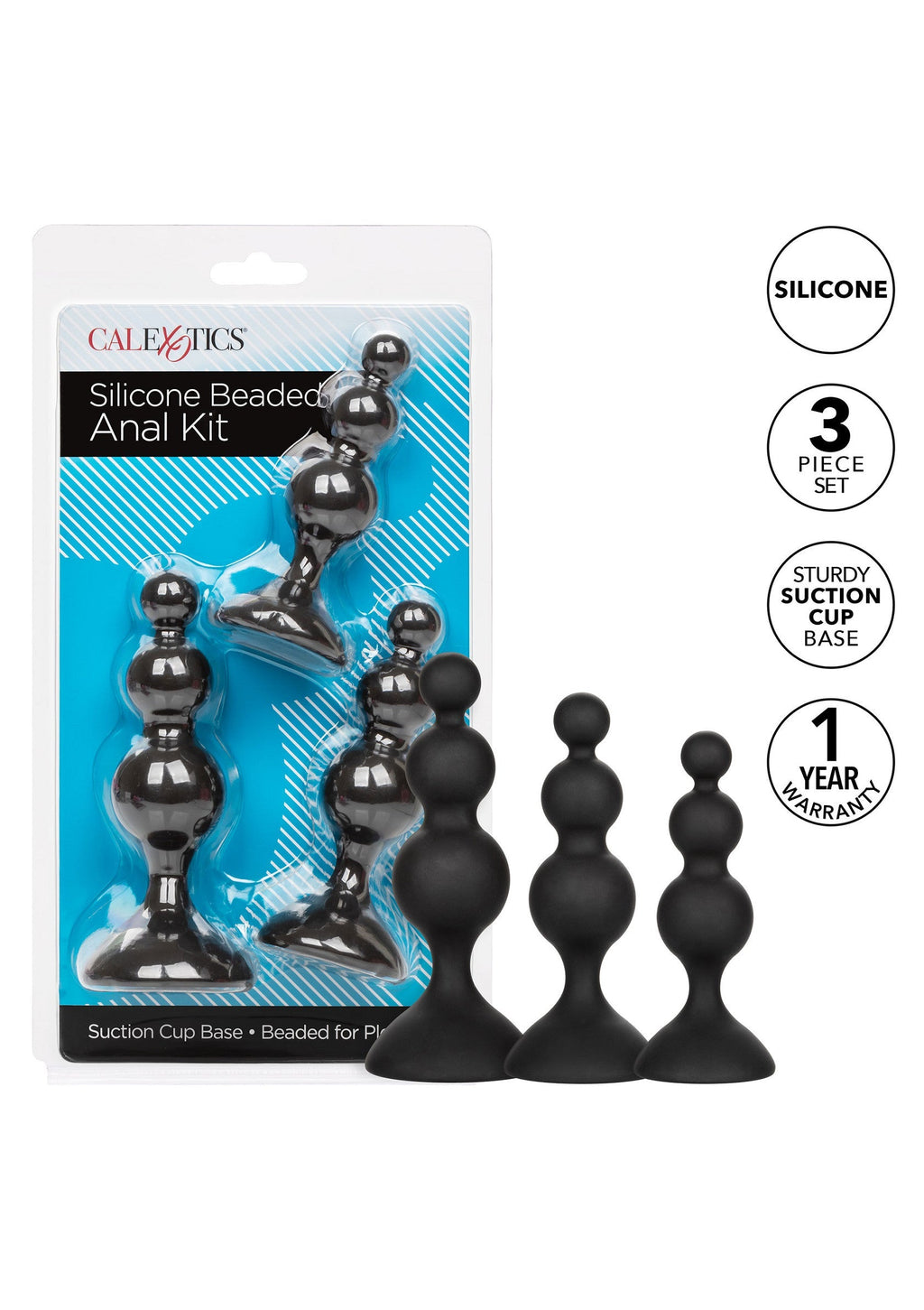 Black silicone bead anal kit