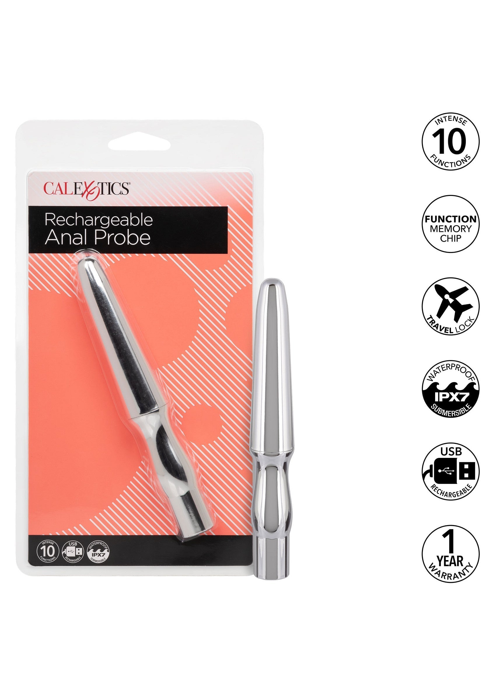 Rechargeable silver anal probe