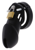 Large black silicone penis cage