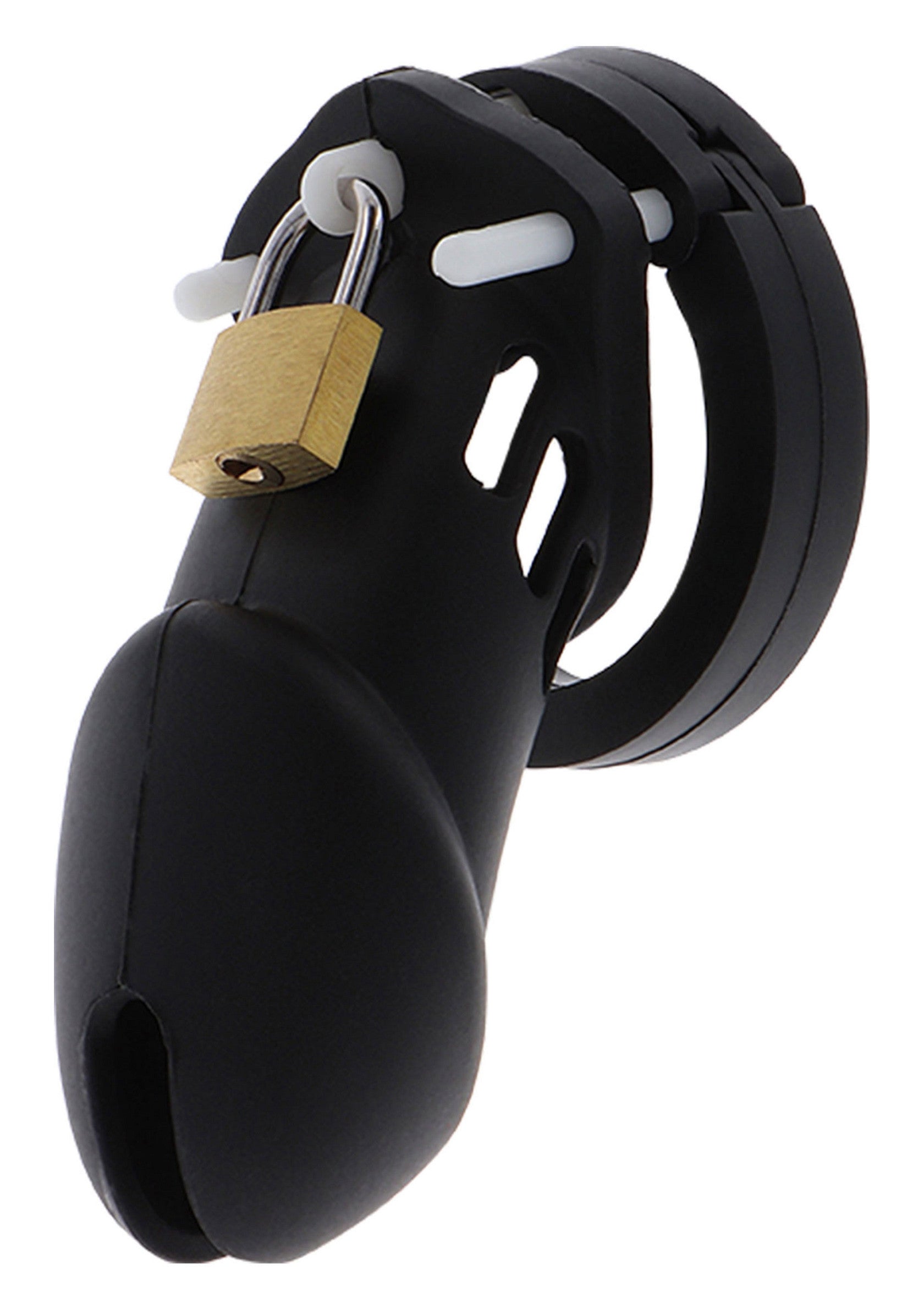 Large black silicone penis cage