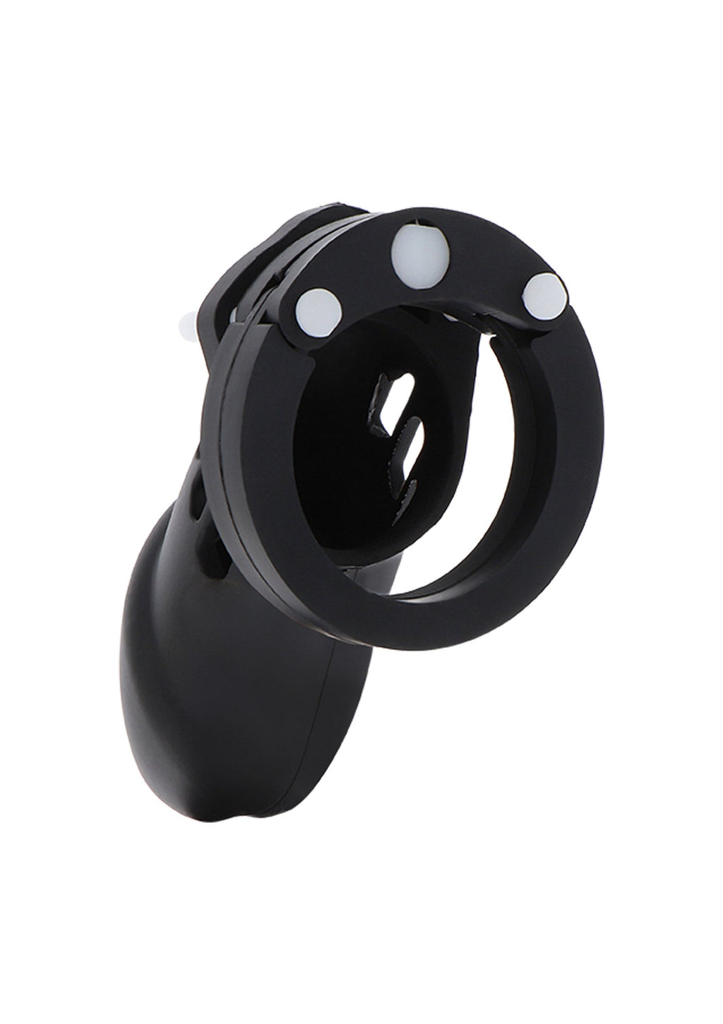 Large black silicone penis cage