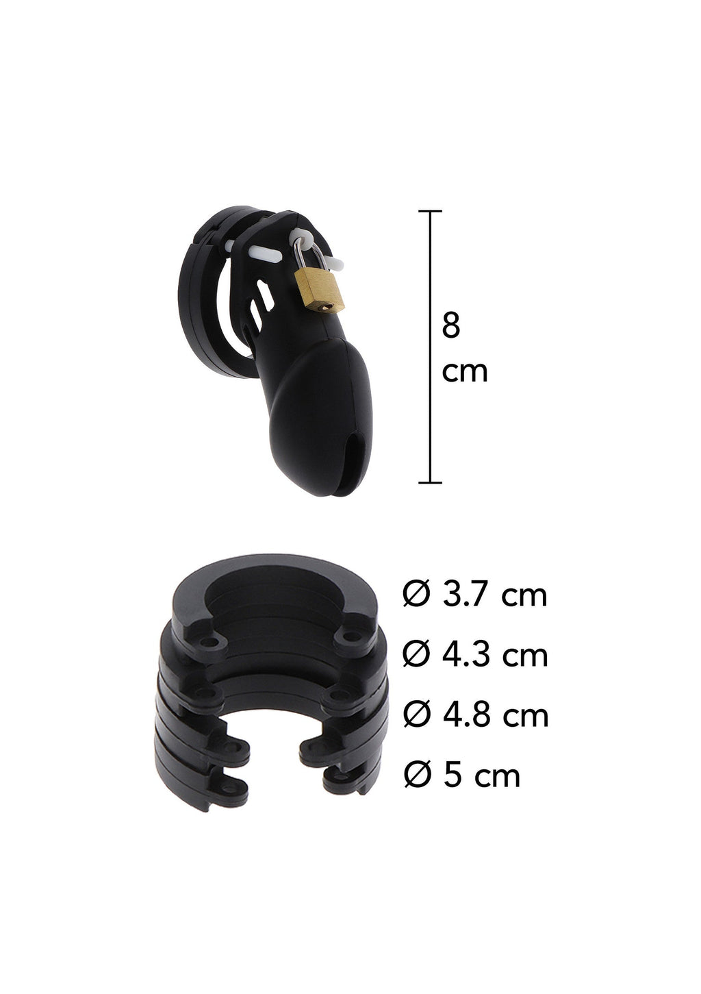 Large black silicone penis cage