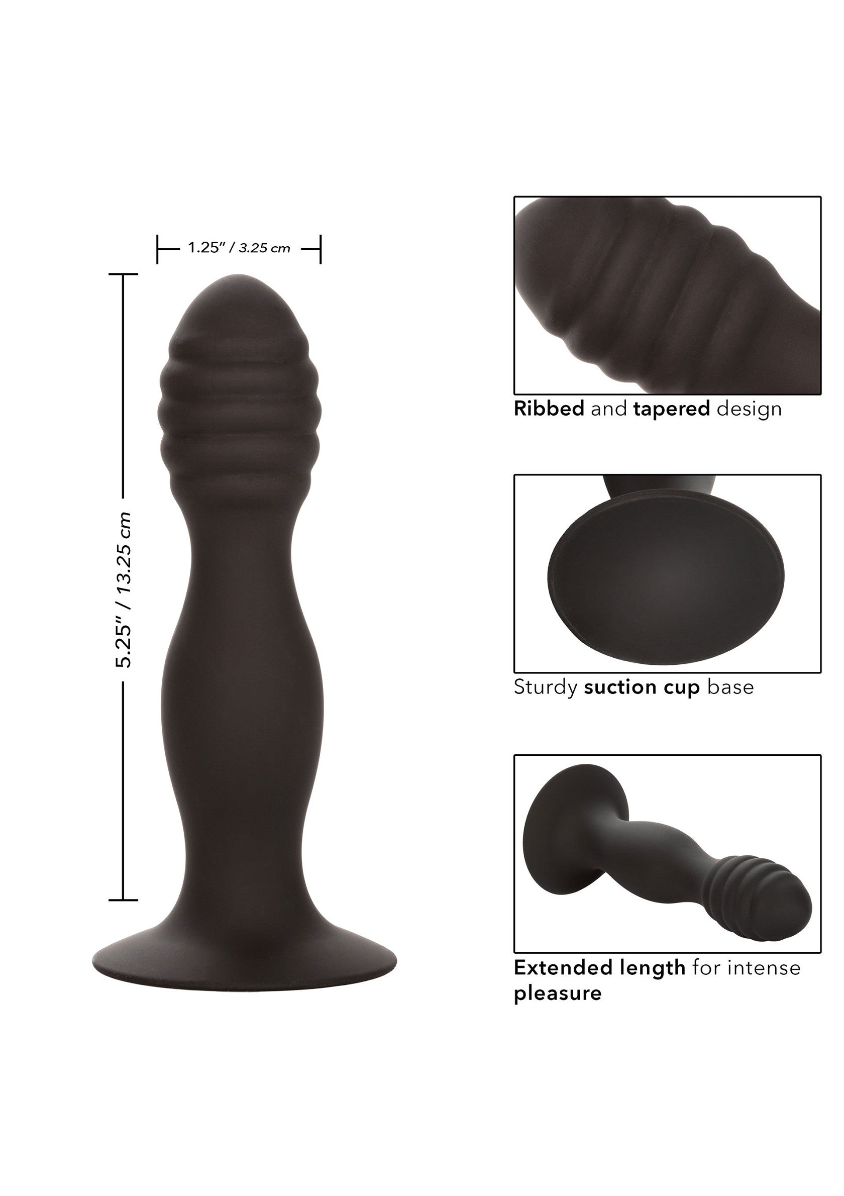 Black ribbed anal stallion