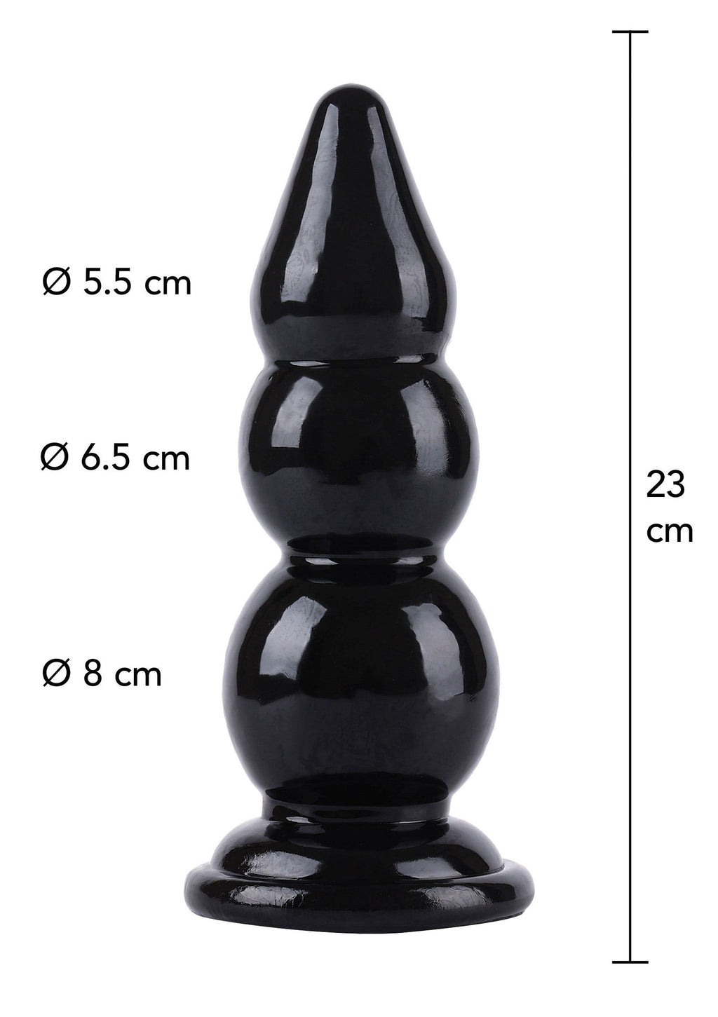 Black anal beads 23 cm