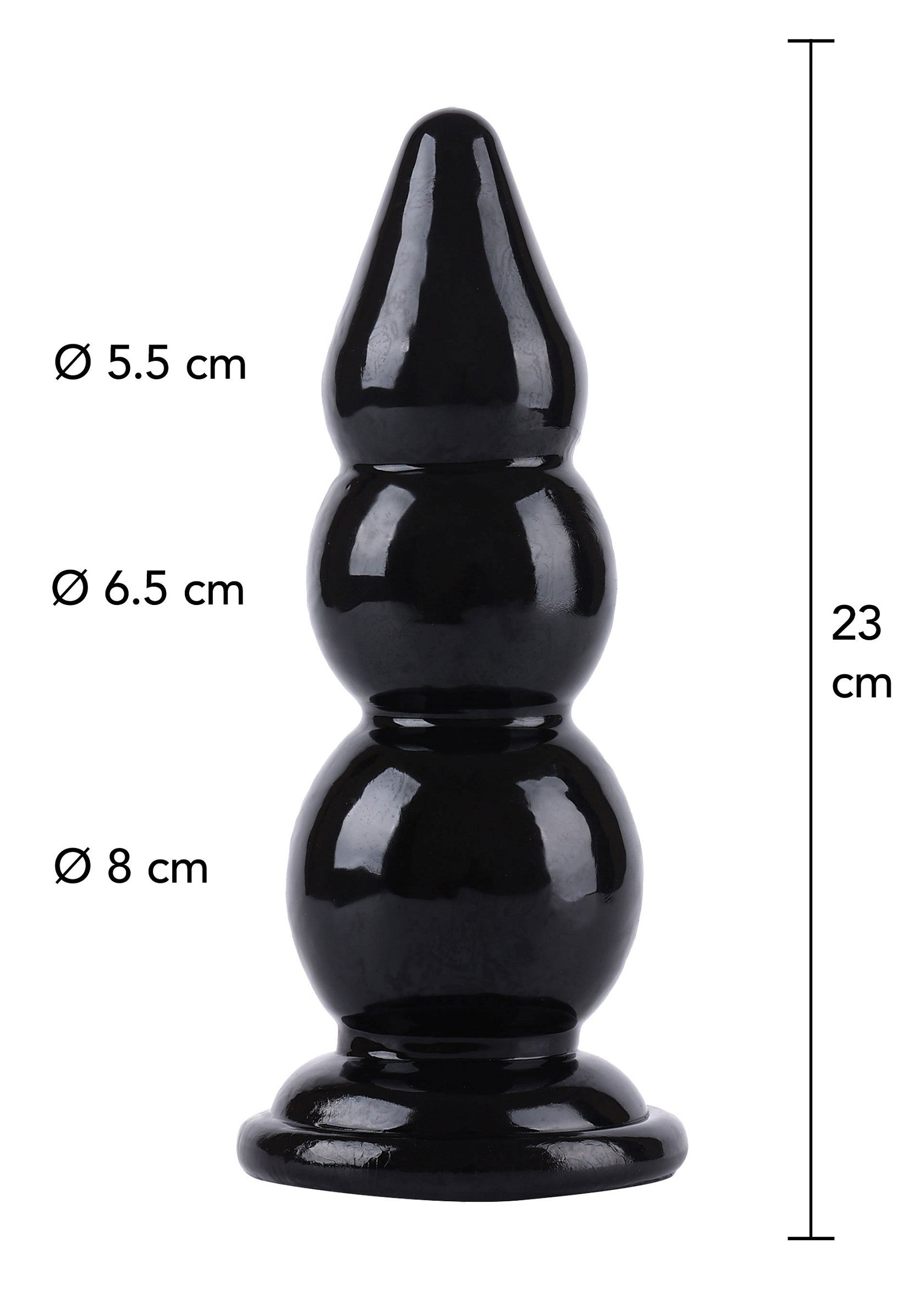 Black anal beads 23 cm
