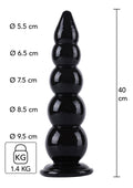 Black anal beads 40 cm