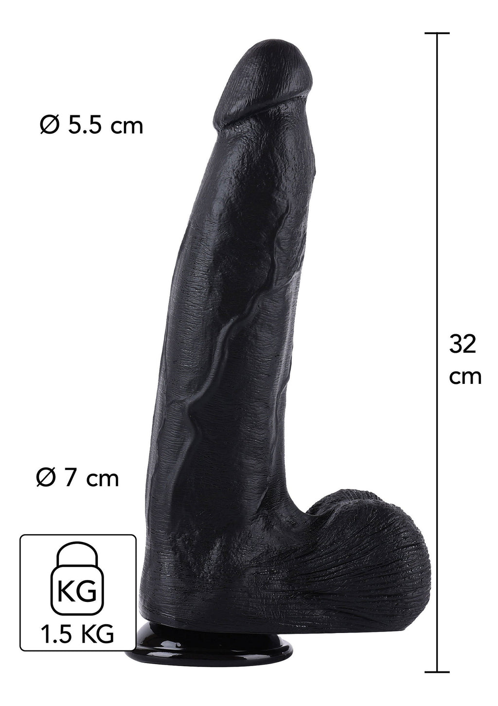 Dildo 32 cm black