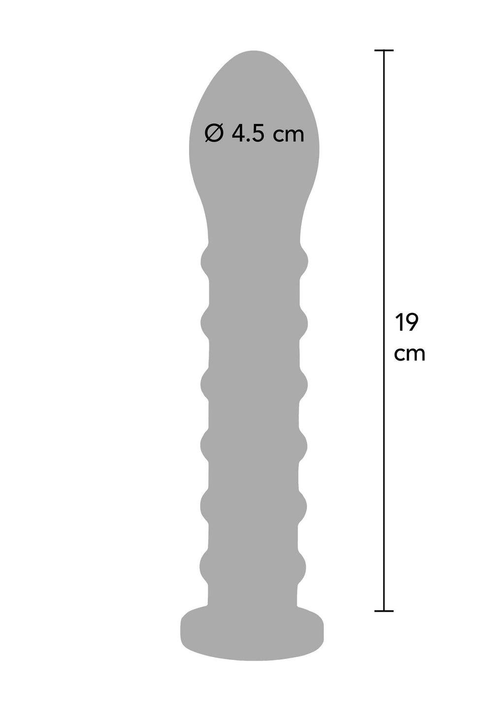 Easy-Lock ribbed dildo 19 cm black