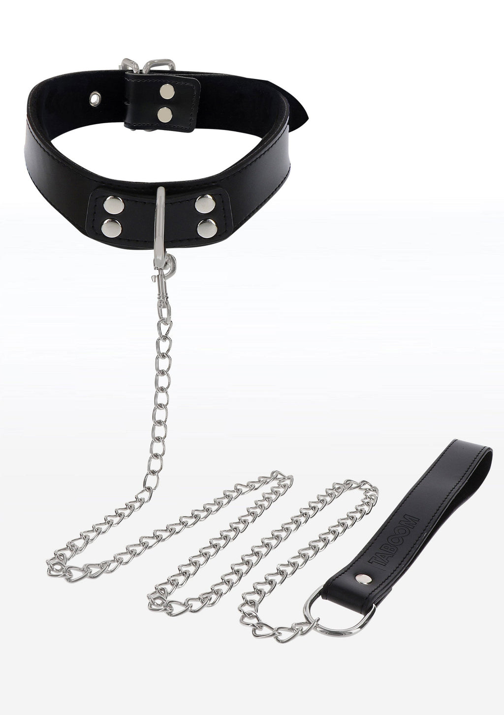 Elegant black chain collar and leash