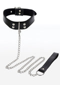 Elegant black chain collar and leash