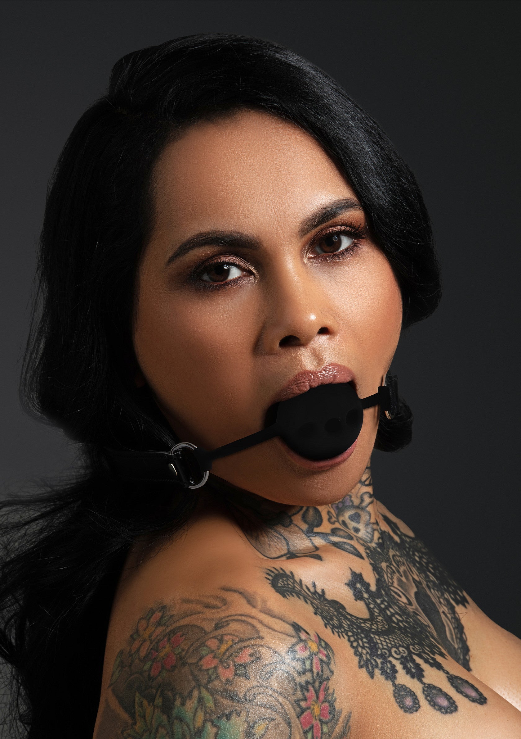Black silicone ball gag