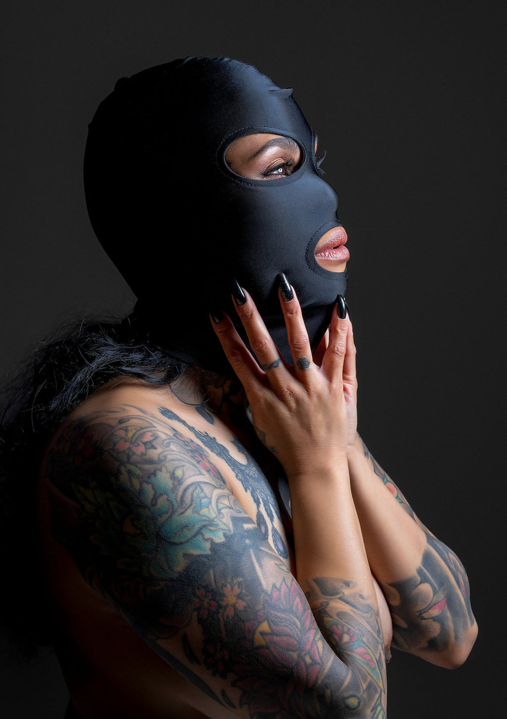 Black spandex hood