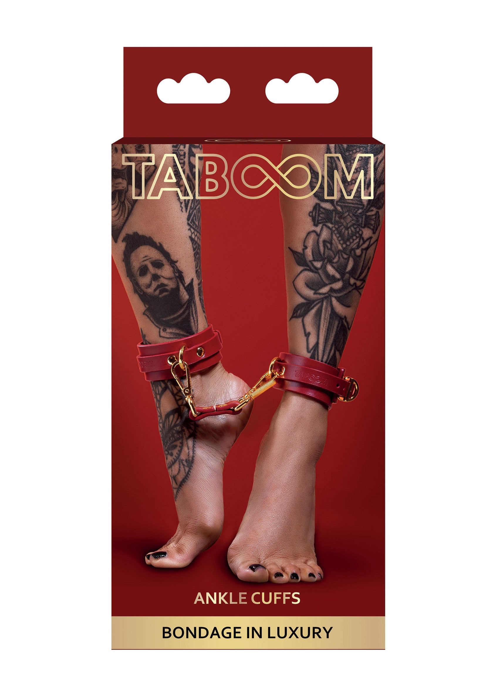 Red ankle cuffs