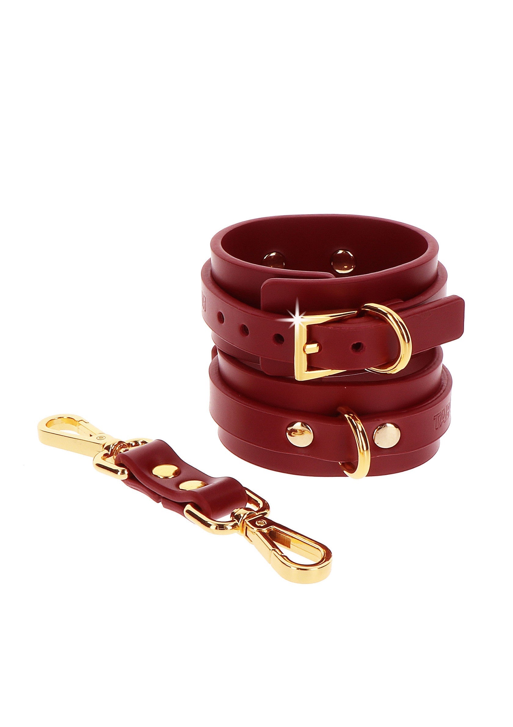 Red ankle cuffs