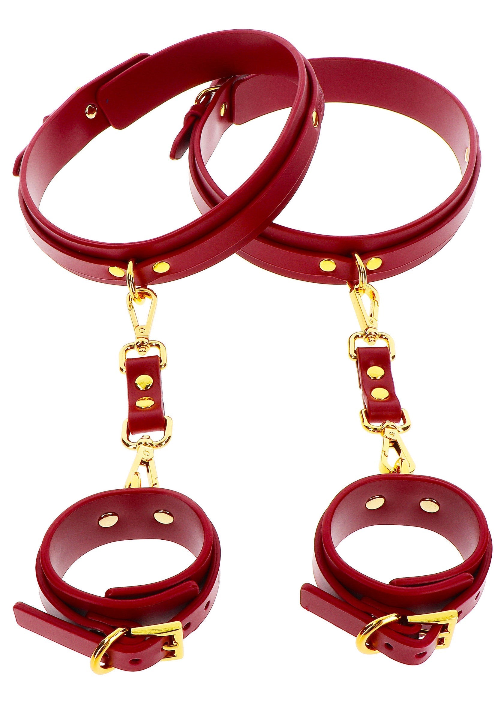 Red wrist to thigh cuff set
