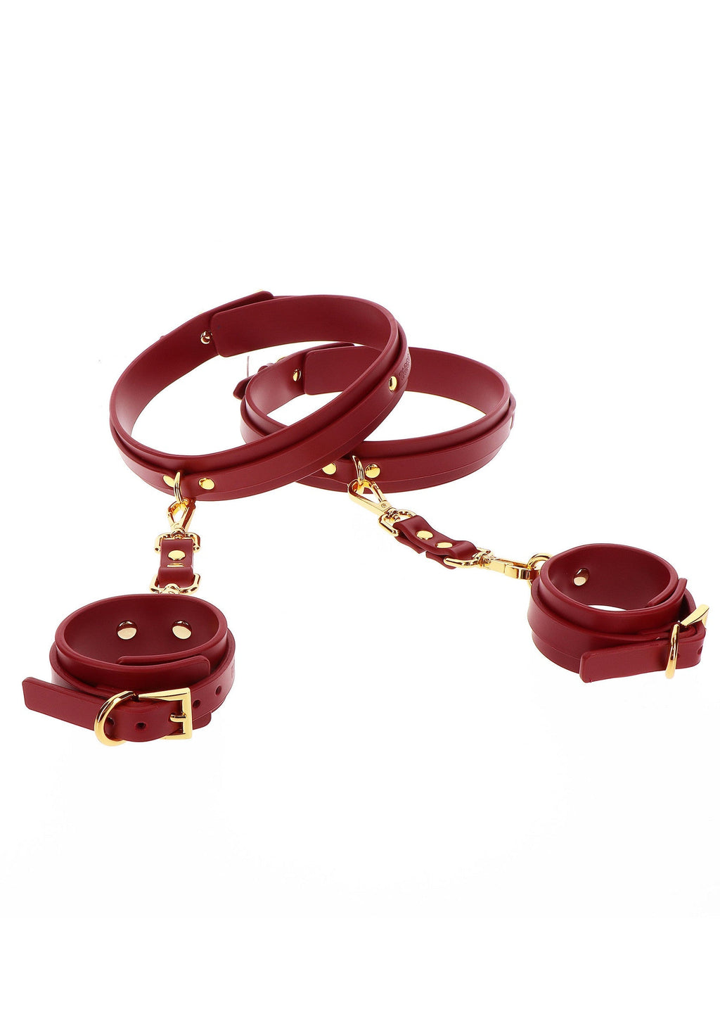 Red wrist to thigh cuff set