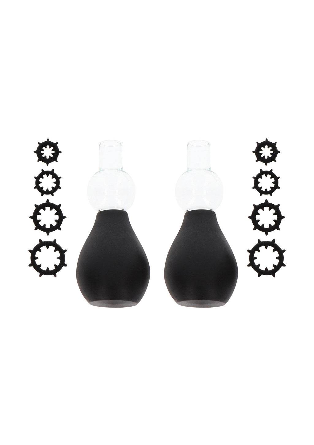 Nipple enlargers with 8 black rings