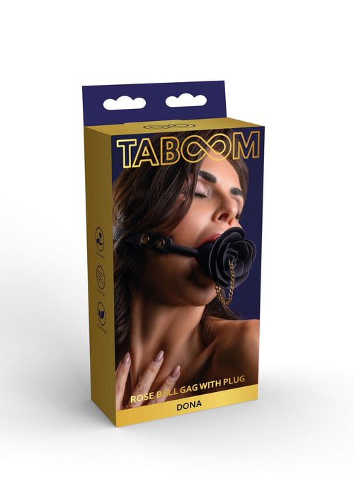 Rose ball gag with black stopper