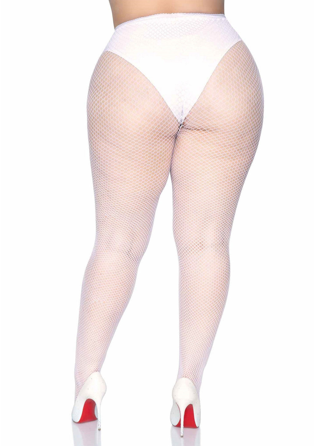 Plus white fishnet tights