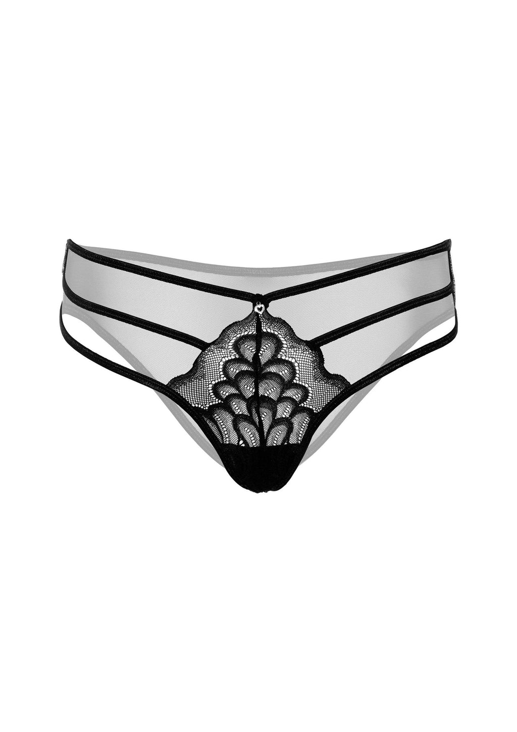 Lace thong with black ties