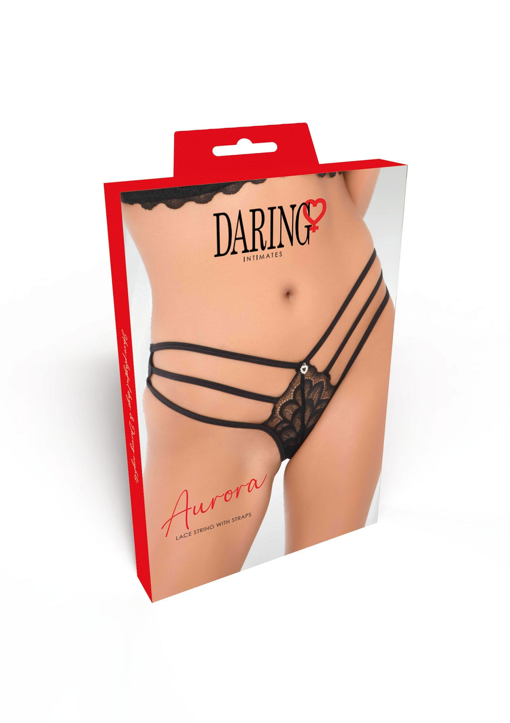 Lace thong with black ties