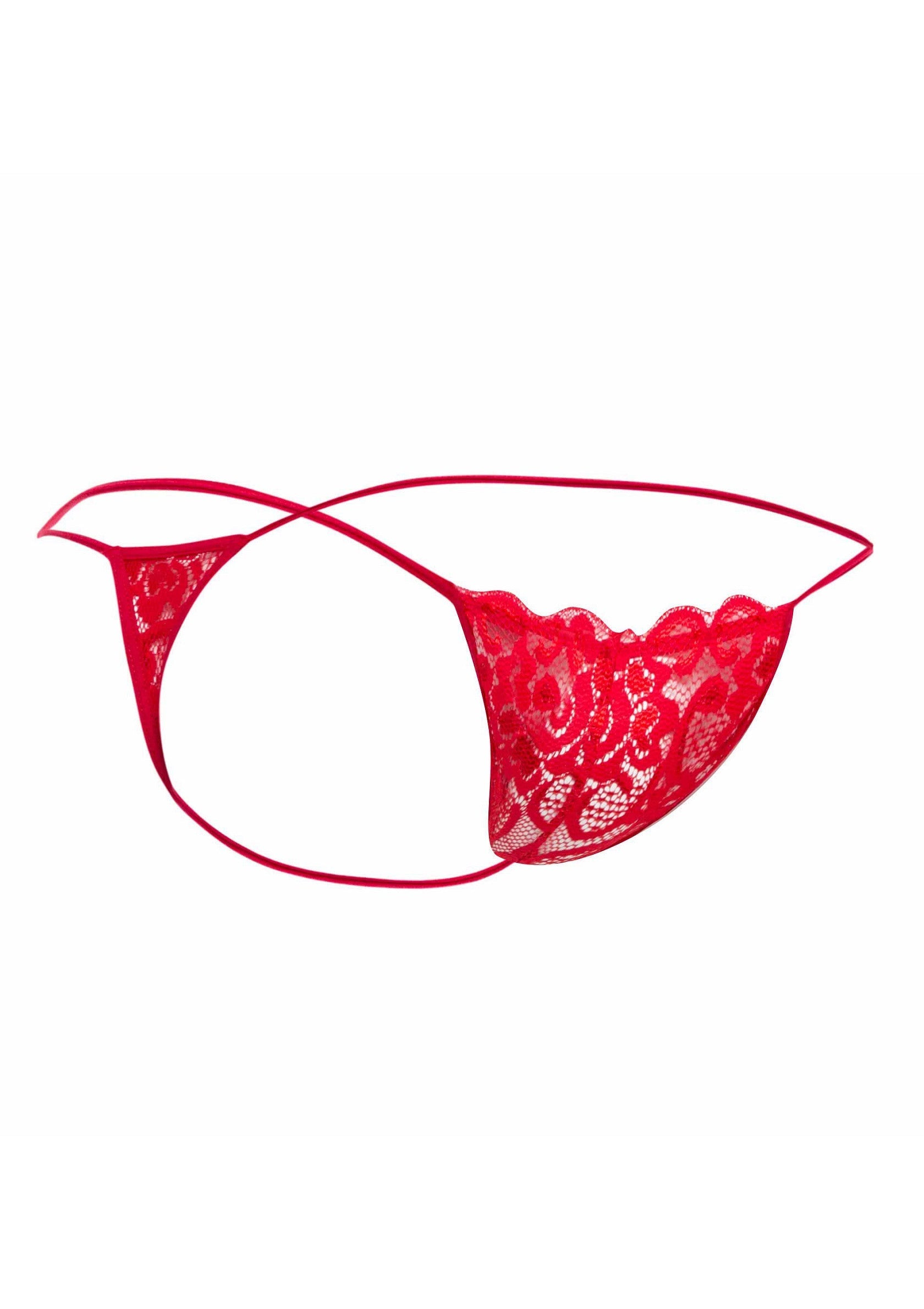 Red lace thong